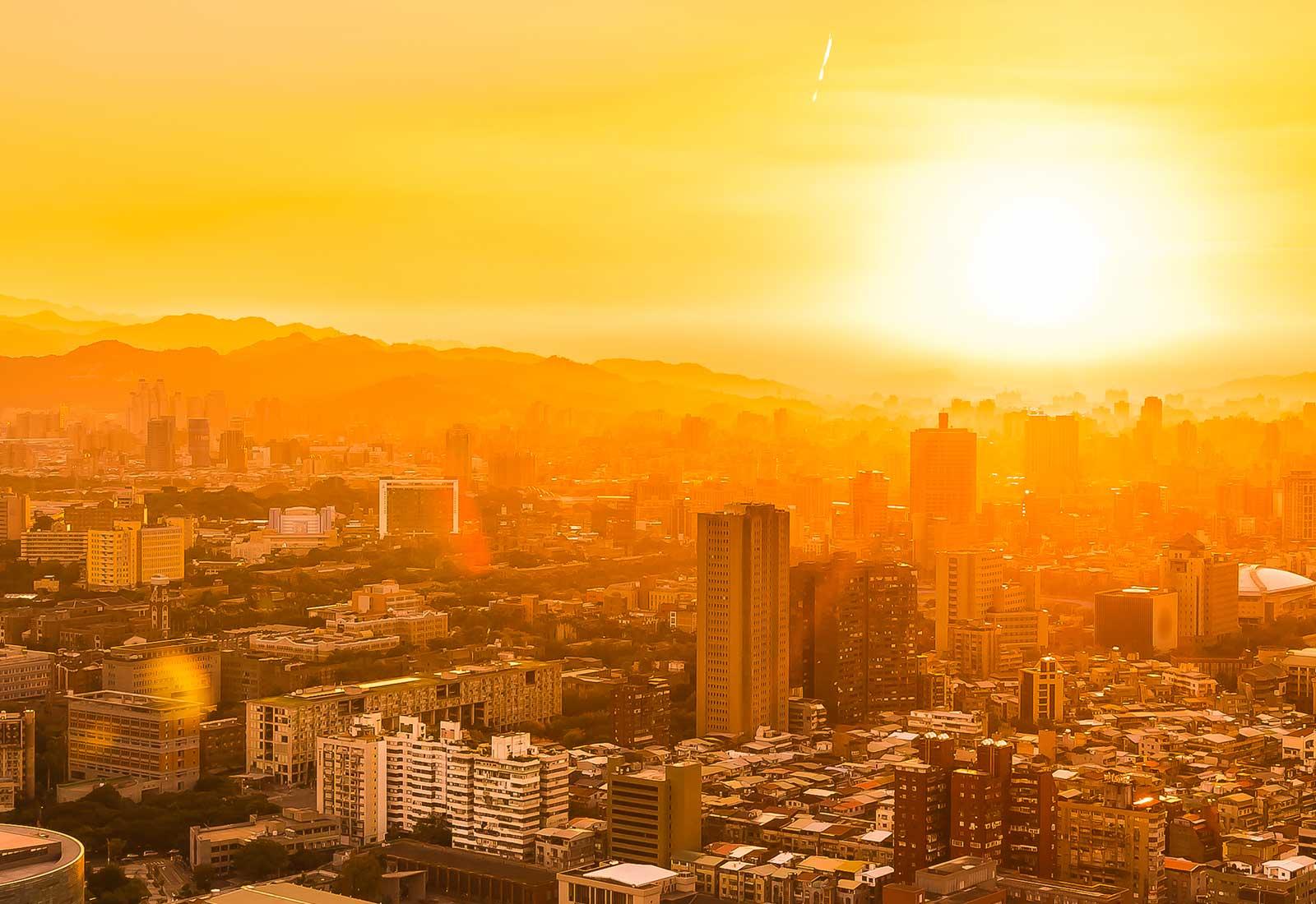 Thermal map of an urban heat island