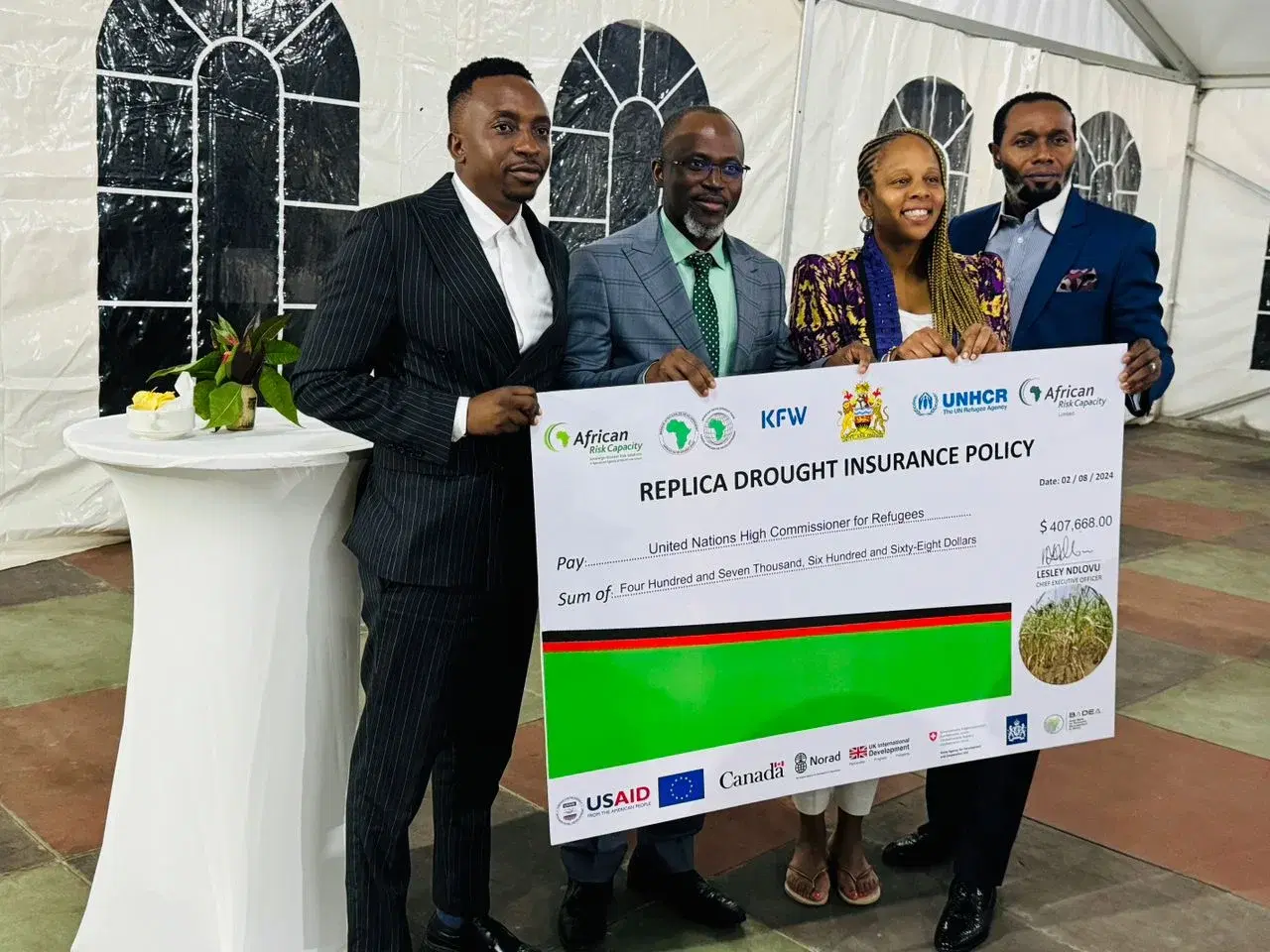 UNHCR receives a payout from the African Risk Capacity Group